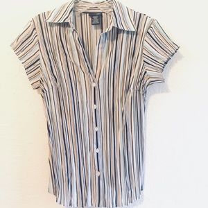 Womens east 5th stretch, button, short sleeve top